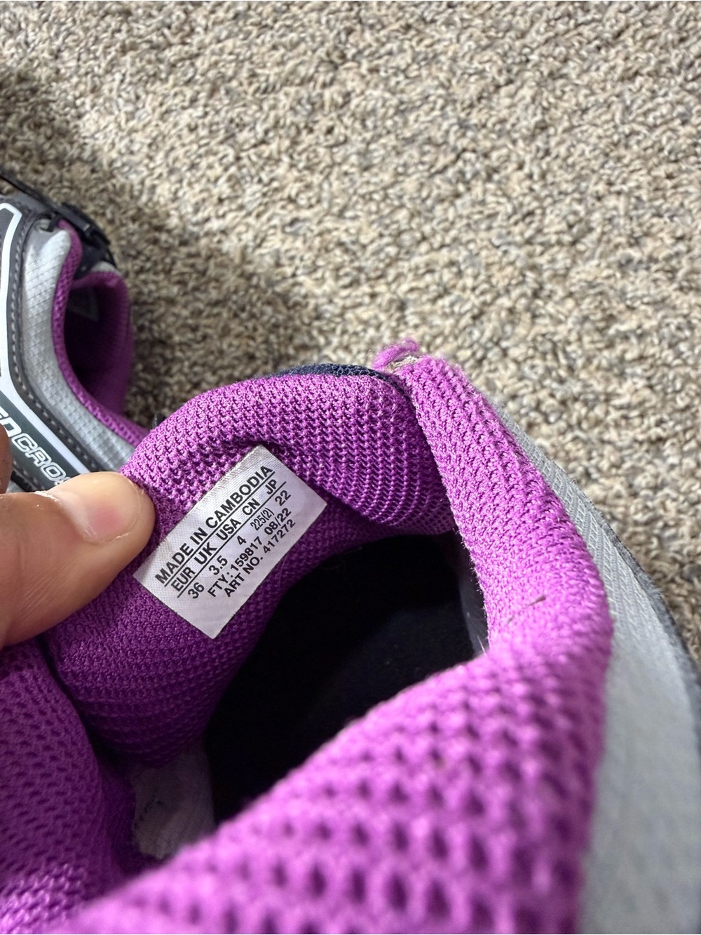 Salomon Women's Gray and Purple Athletic Shoes - Picture 5 of 5